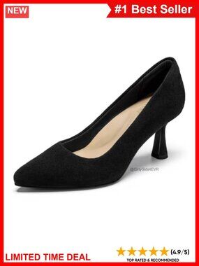 Women's Pointed Toe Stiletto Heels 3 Inch Faux Suede Pumps Slip On